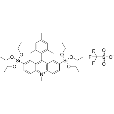 9-mesityl-10-methyl-2,7-bis(triethoxysilyl)acridin-10-ium trifluoromethanesulfonate